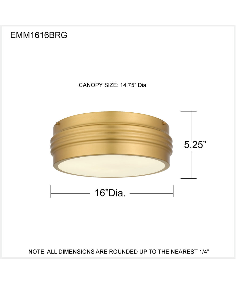 Emmett 3-light Flush Mount Brushed Gold