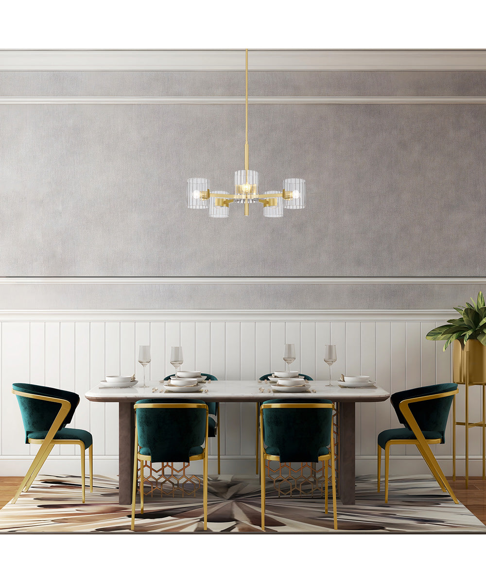 Aries 5 Light Chandelier  Brushed Gold