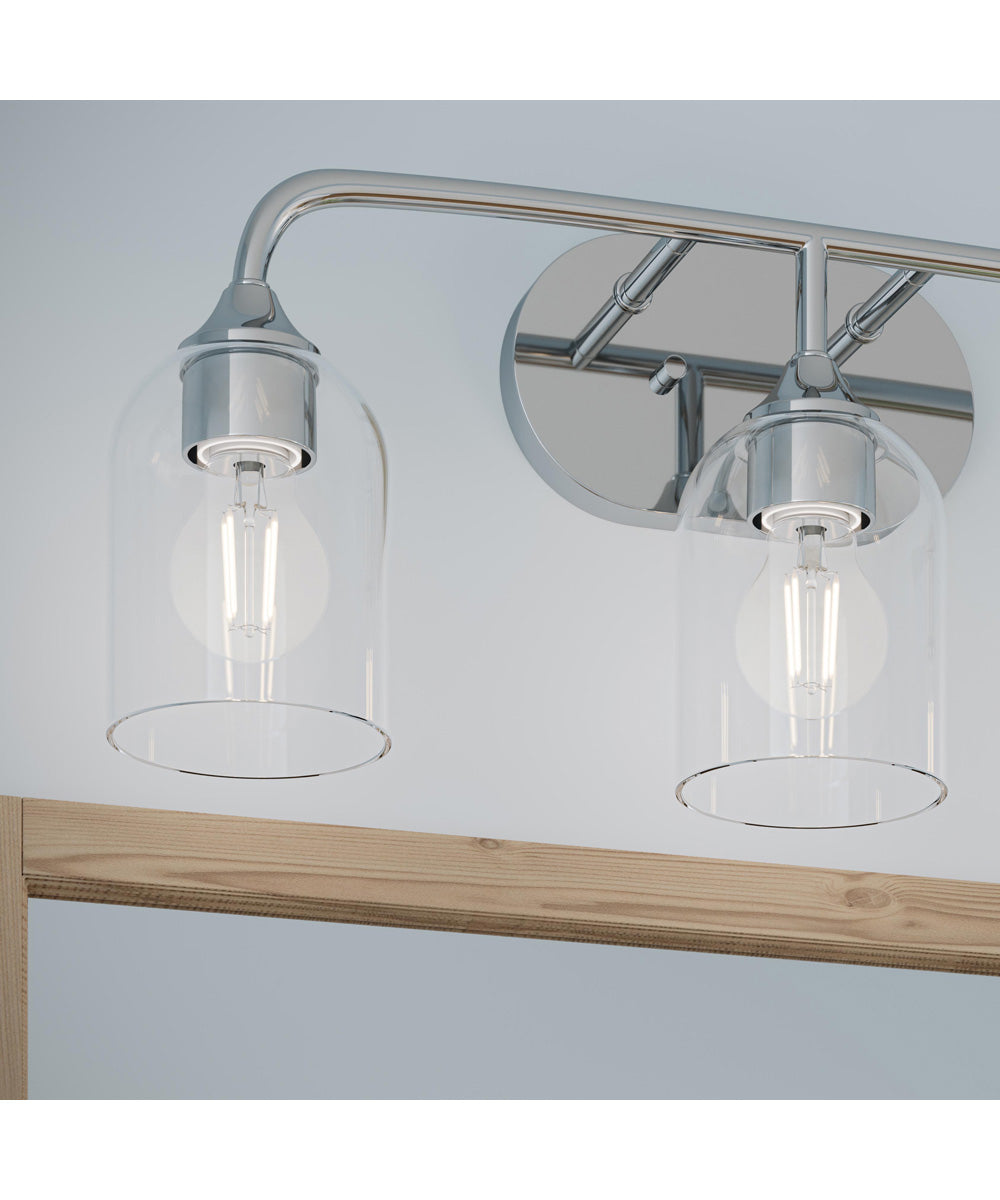 Ilia 3-Light Bath Vanity with Clear Glass Shade Polished Chrome