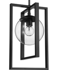 Atwell 1-Light Clear Glass Luxe Pendant Light Matte Black