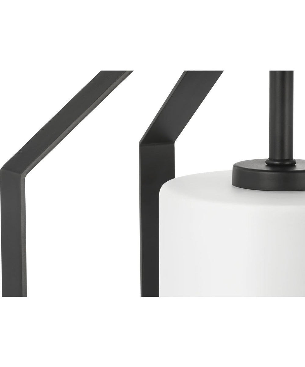 Vertex 1-Light Etched White Foyer Light Matte Black