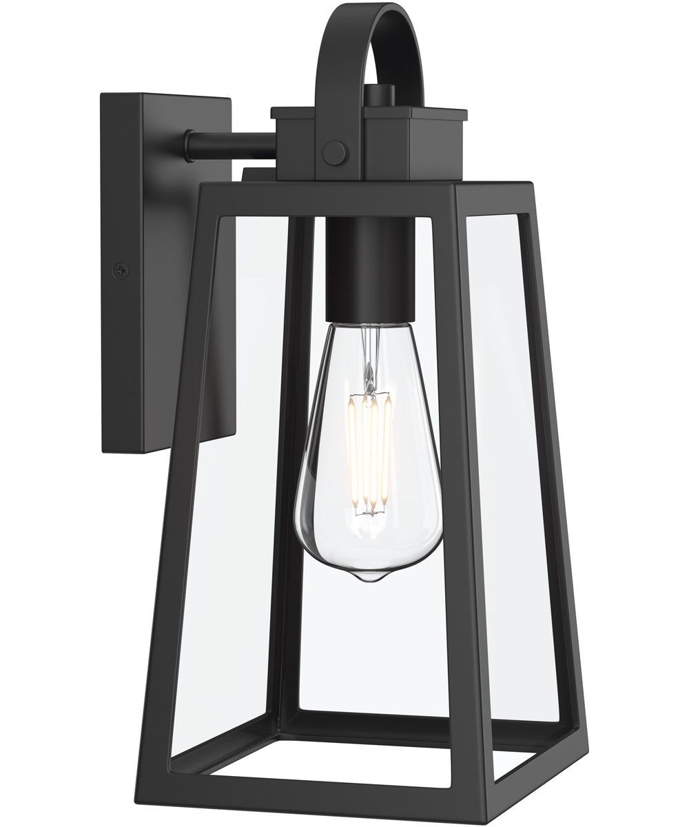 Hedry Medium Outdoor Wall Lantern with Clear Glass Panels Matte Black