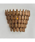 Ravi 1-Light Sconce Light Wood and Patinaed Brass