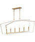 Melrose 6-Light Linear Pendant White/Natural Aged Brass