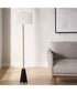 Floor Lamp in Antique Brass and Crystal with White Linen