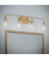 Ilia 4-Light Bath Vanity with Clear Glass Shade Brushed Gold