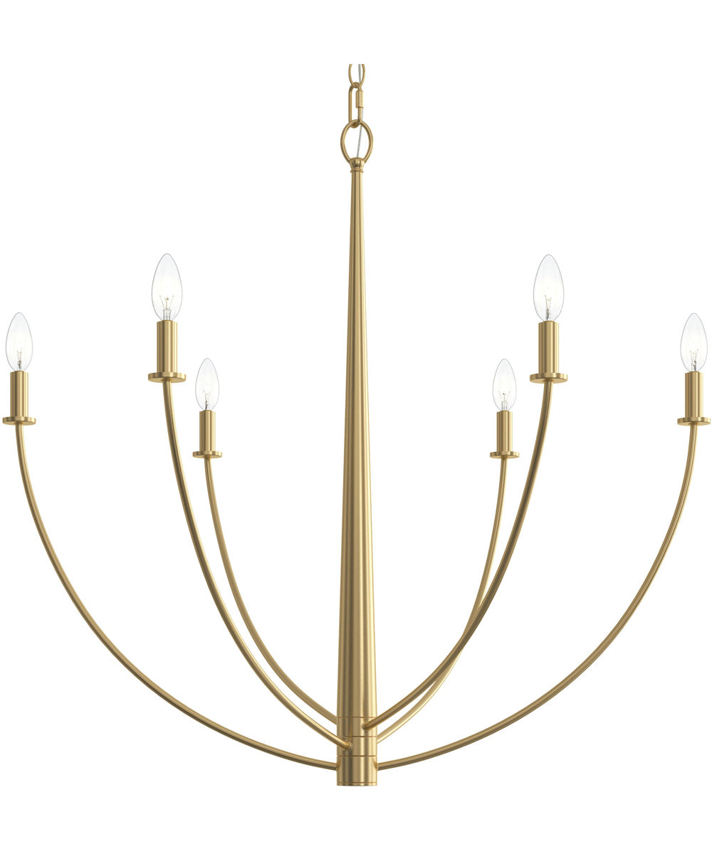 Jheni 6-Light Large Chandelier Brushed Gold