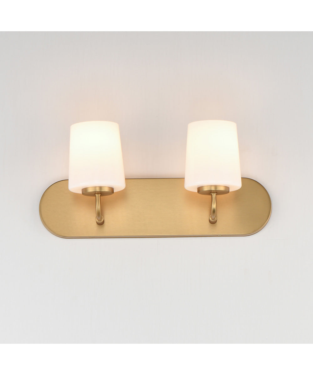 Durham 2-Light Strip Bath Vanity Natural Aged Brass