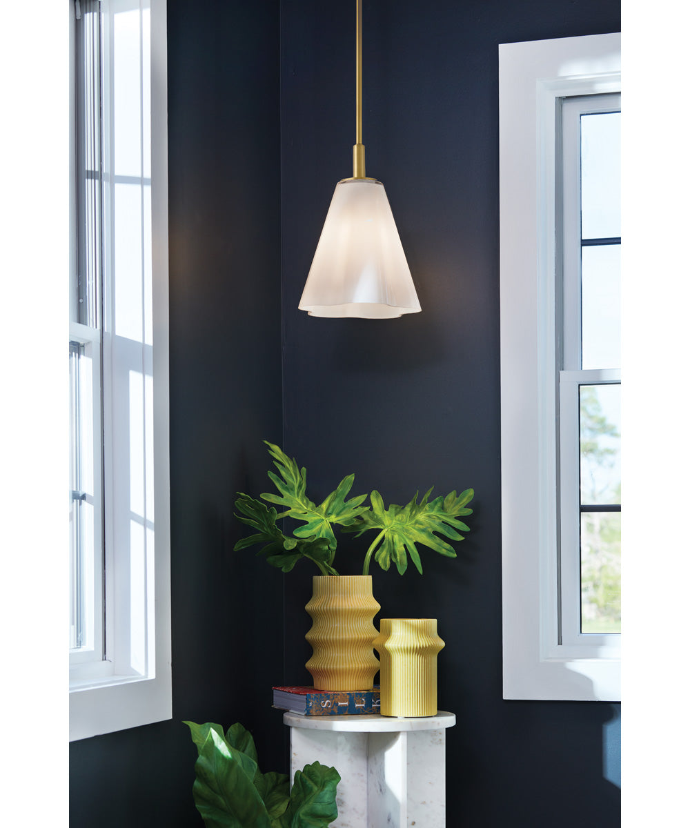 Honey 1-Light Small Pendant in Lacquered Brass