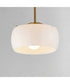 Glazed Single Pendant White/Natural Aged Brass