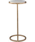 Accent Table with White Banswara Marble and Aged Gold