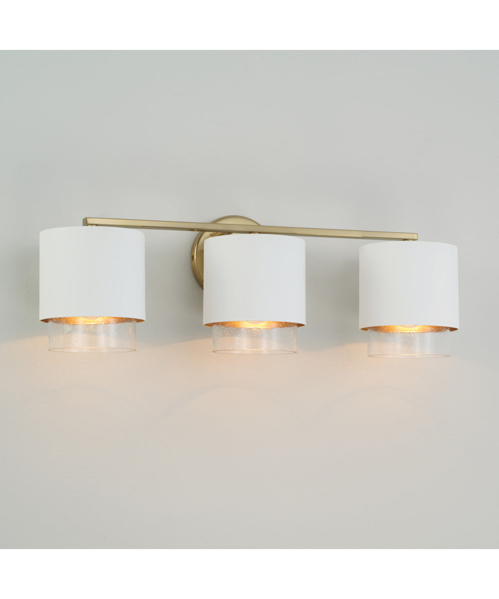 Weller 3-Light Vanity Matte Brass and White