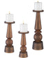 Cassiopeia Butter Rum Glass Candleholders, Set of 3