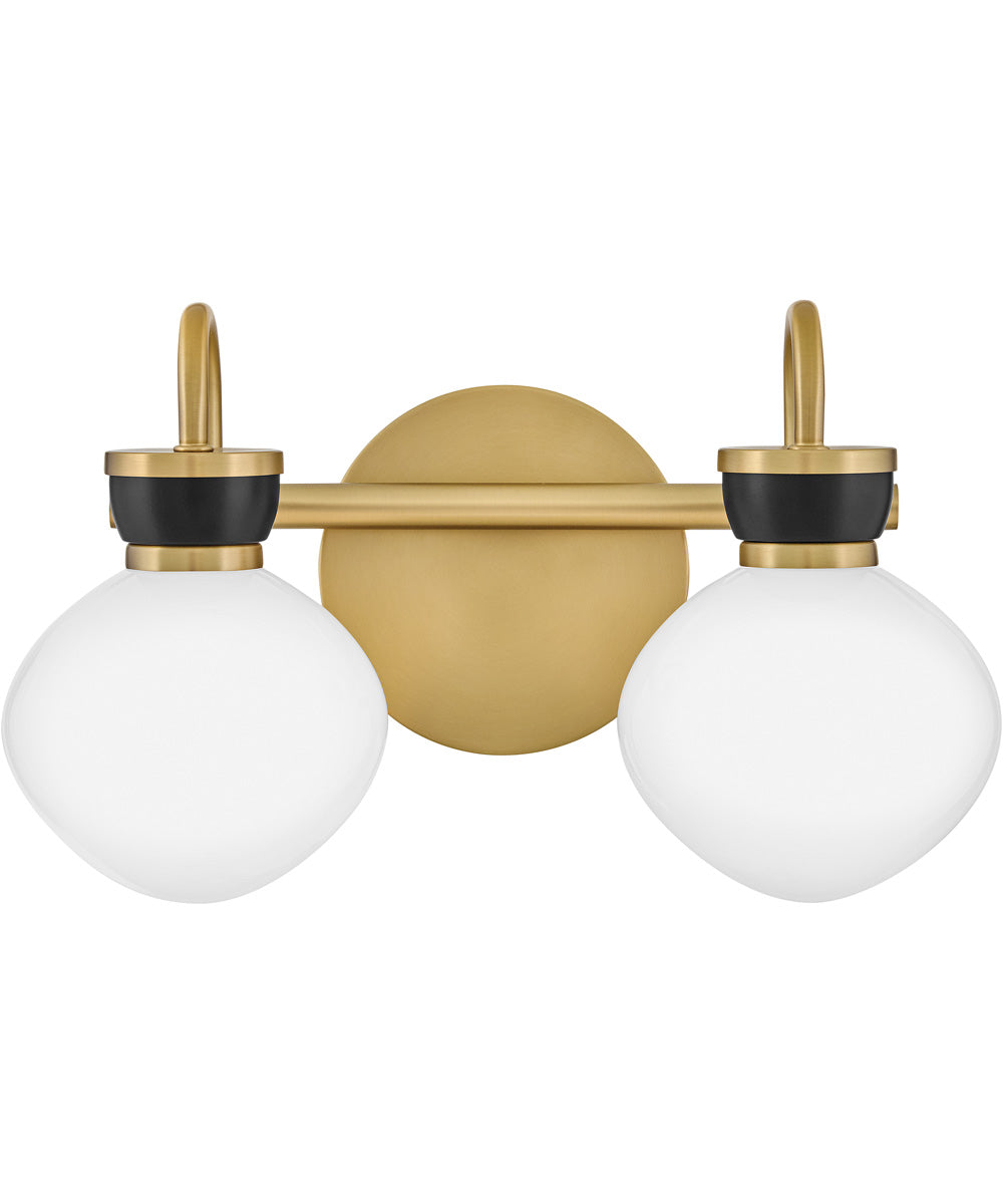 Lucy 2-Light Small Two Light Vanity in Lacquered Brass
