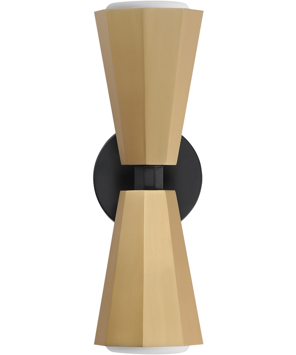 Rizzo 2-Light Wall Sconce Black / Antique Brass