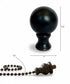 Solid Sphere Ceiling Fan Pull, 1.5"h with 12" Oil Rubbed Bronze Chain