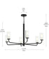 Mack 6-Light Chandelier with Layered Glass Shades Matte Black