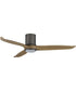 Woodwind 52 inch Solid Wood Blade Hugger Fan w LED Charcoal Bronze