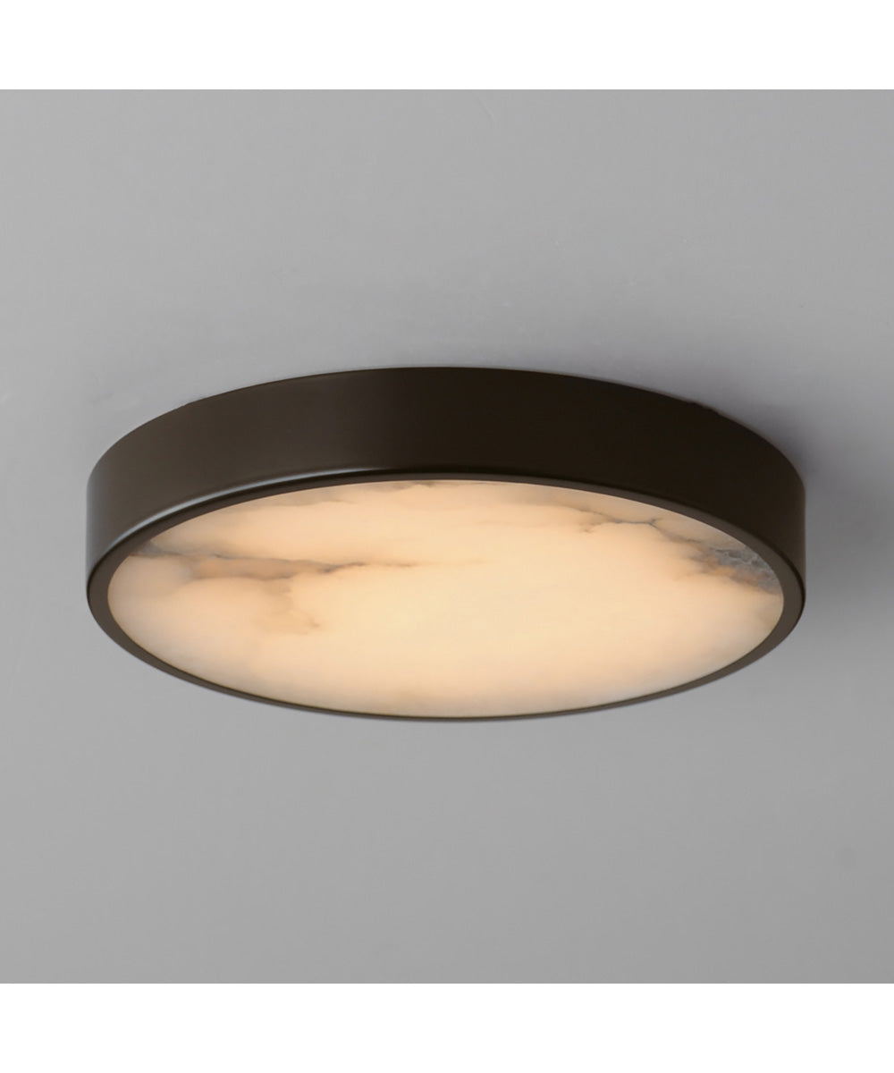 Slab 7 inch LED Alabaster Flush Mount Dark Bronze