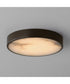 Slab 7 inch LED Alabaster Flush Mount Dark Bronze