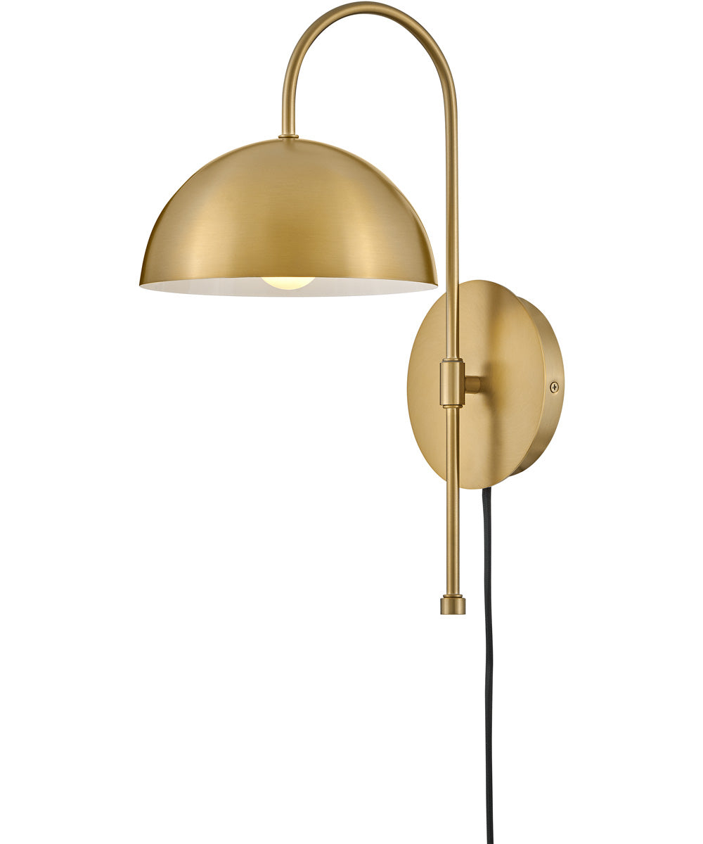 Lou 1-Light Medium Single Light Sconce in Lacquered Brass