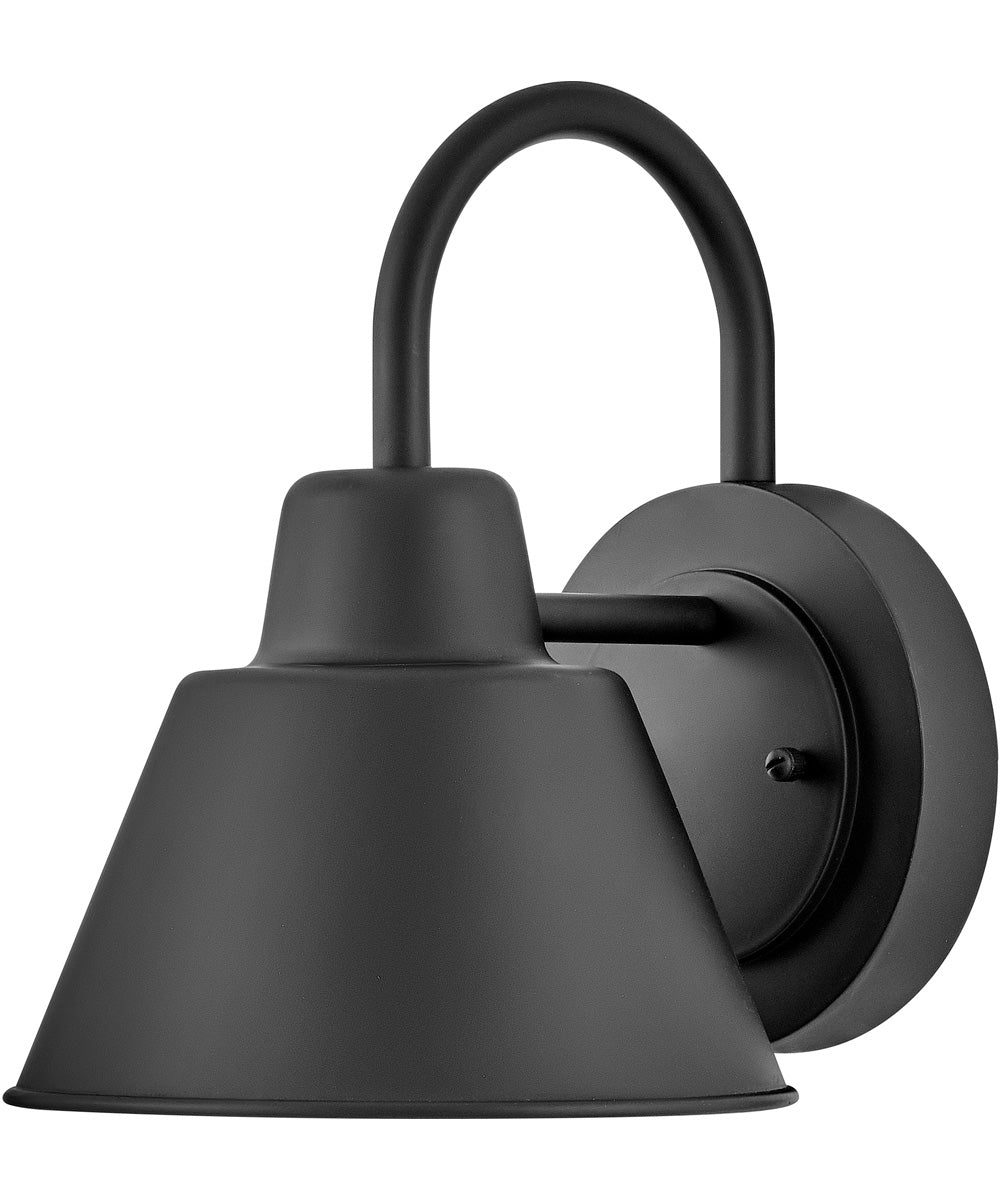 Wes 1-Light Small Gooseneck Barn Light in Black