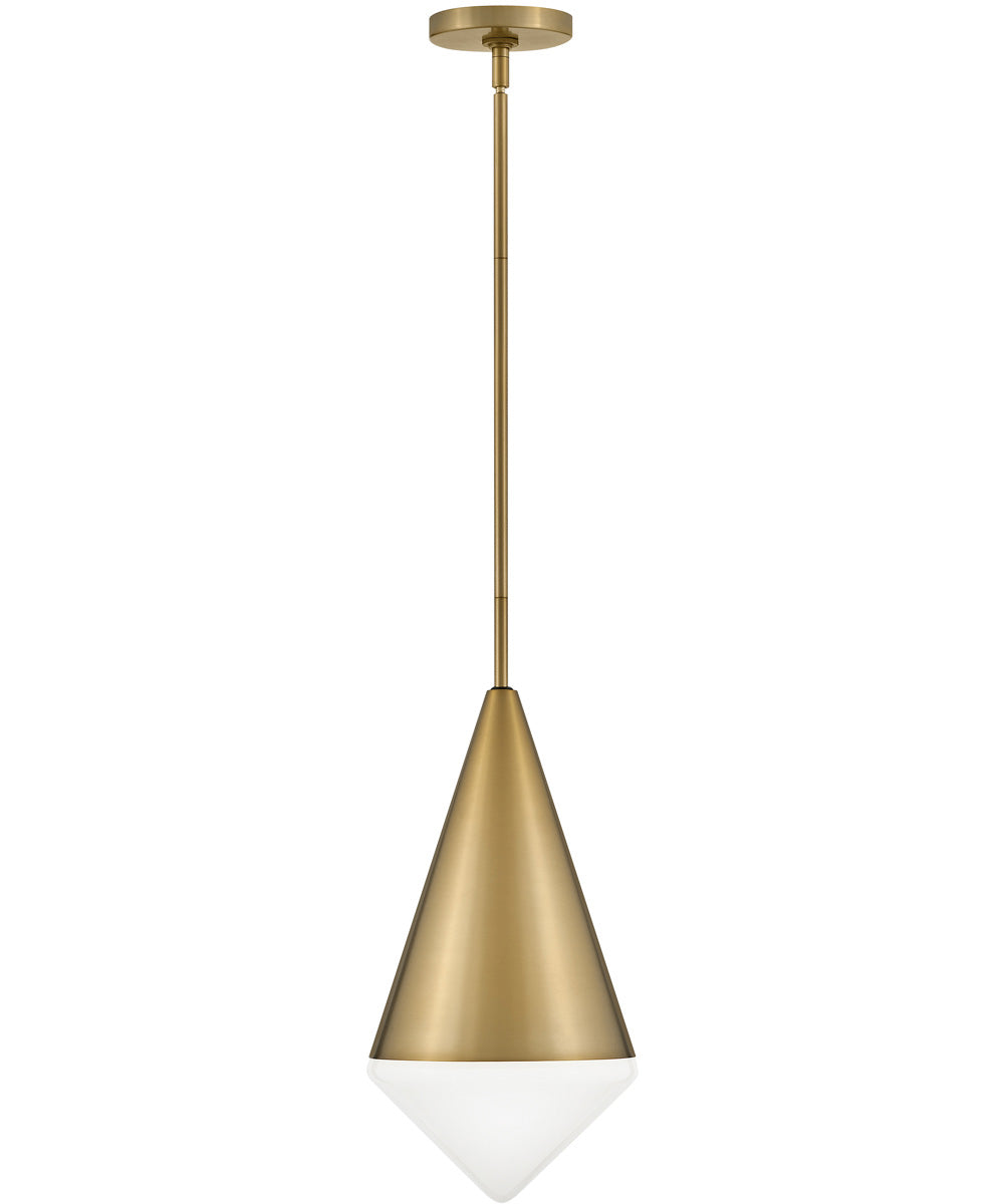 Betty 1-Light Small Pendant in Lacquered Brass