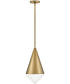 Betty 1-Light Small Pendant in Lacquered Brass
