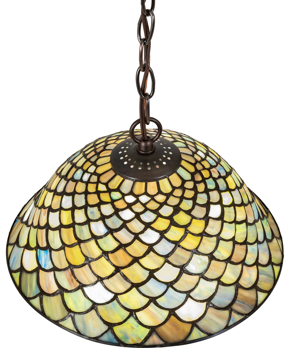 12" Wide Tiffany Fishscale Pendant