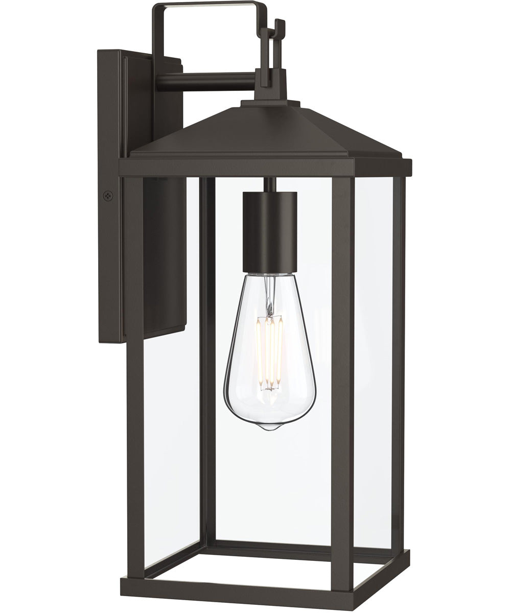 Cantley Large Outdoor Wall Lantern with Clear Glass Panels Antique Bronze