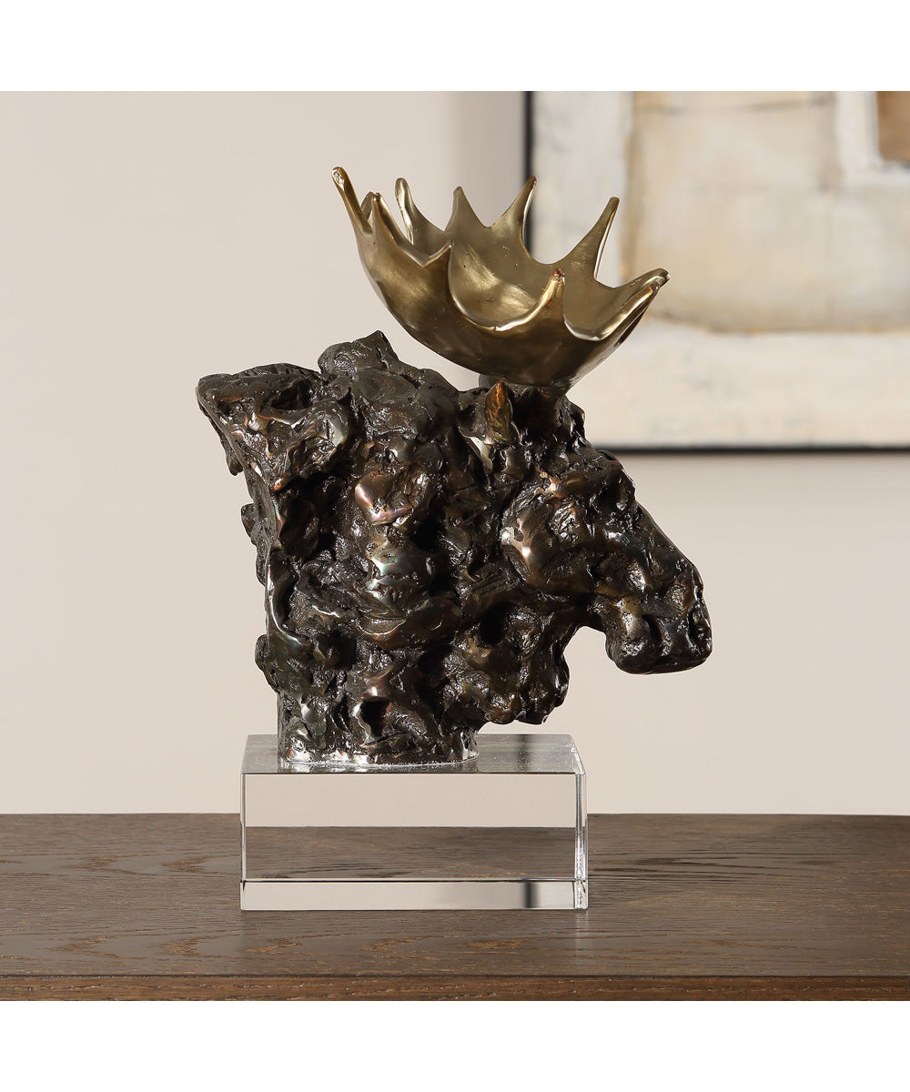 Moose Bust Bronze Sculpture