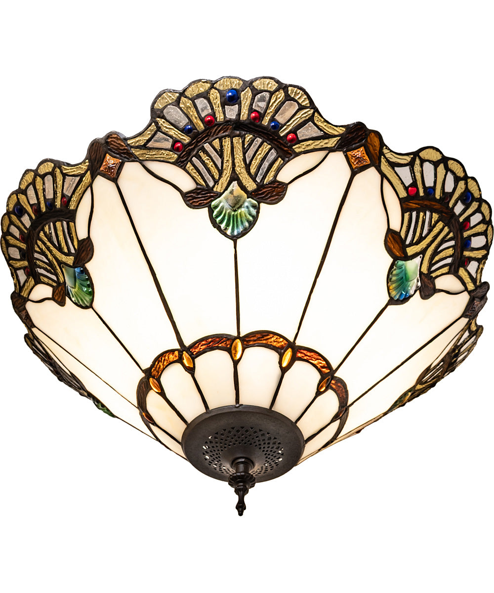 20" Wide Shell with Jewels Flush Mount