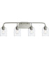 Ilia 4-Light Bath Vanity with Clear Glass Shade Brushed Nickel