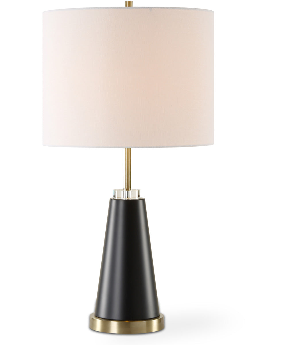 Metal Table Lamp in Black and Antique Brass