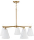 Charlie 5-Light Chandelier Matte Brass and White