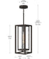 Shaw 17 Inch 1 Light Outdoor Pendant with Clear Glass Antique Bronze