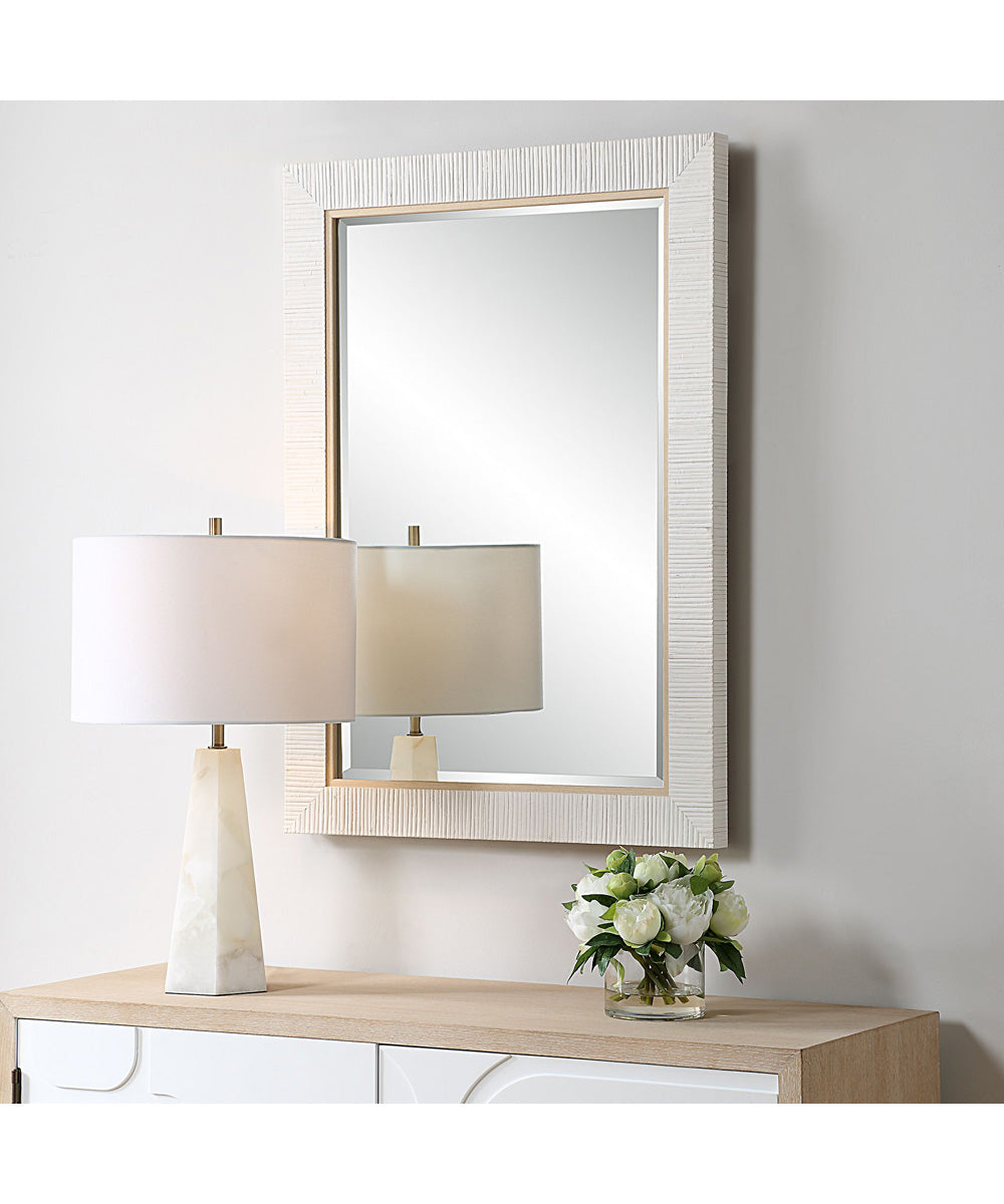 25x35" Wall Mirror Whitewashed Textured Wrap