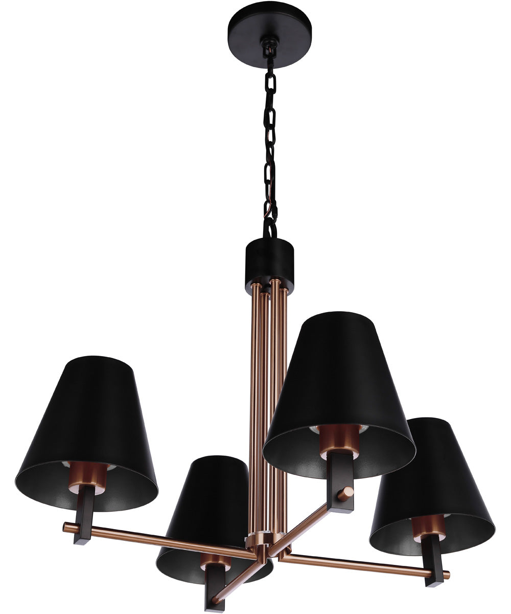 Blake 4-Light Lighting Flat Black/Satin Brass