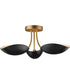 Maris 3-Light Semi Flush Black / Natural Aged Brass