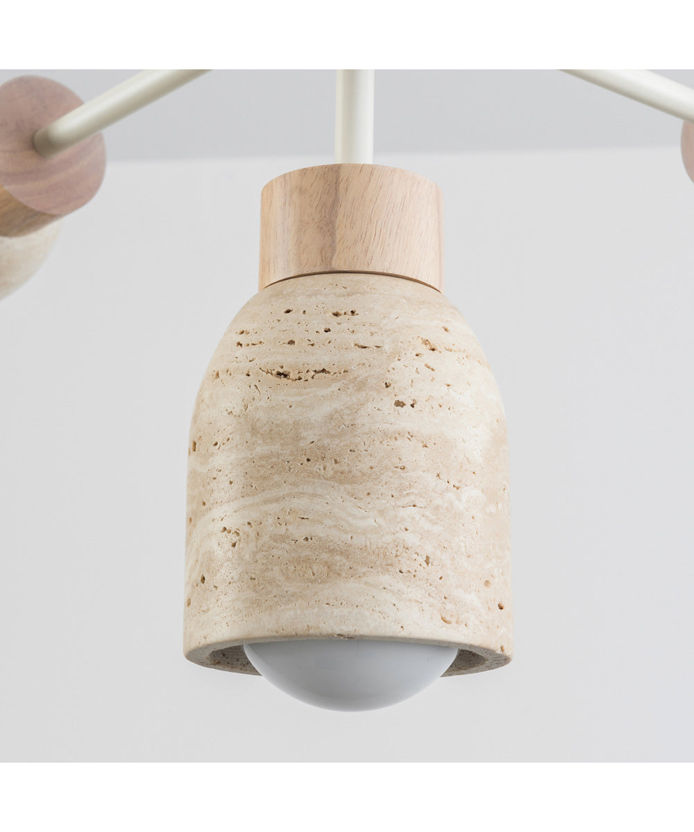 Pompeii 5-Light Pendant Travertine / Oyster