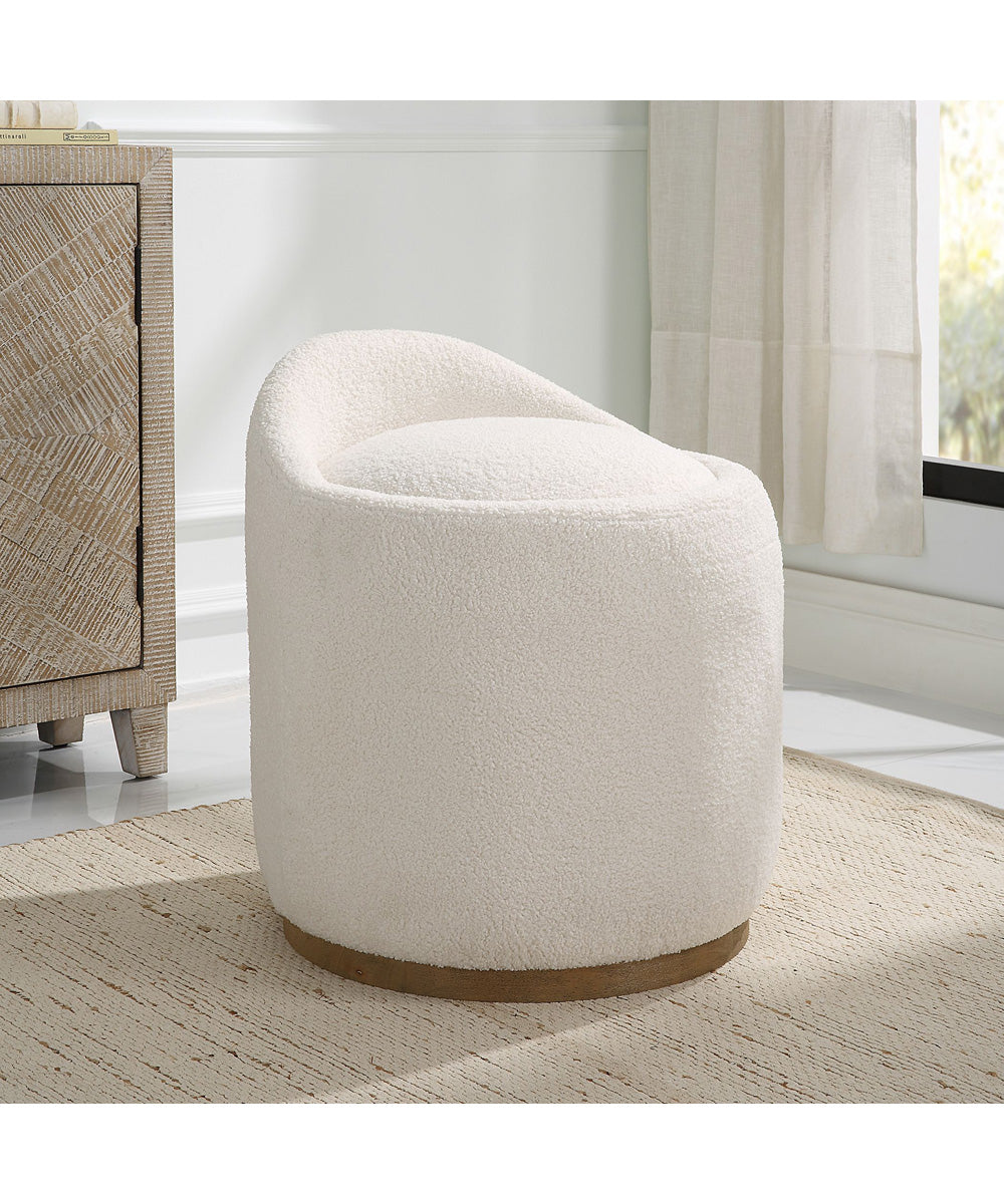 Swirl Swivel Sheepskin Ottoman