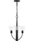 Jheni 3-Light Chandelier with Clear Glass Shades Matte Black