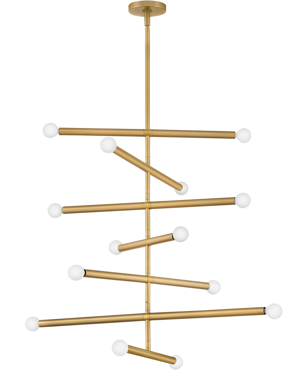 Millie 14-Light Large Multi Tier in Lacquered Brass