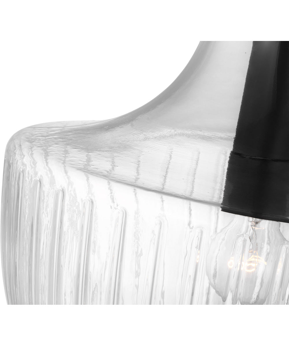 Destin 1-Light Pendant Black / Silver Accents