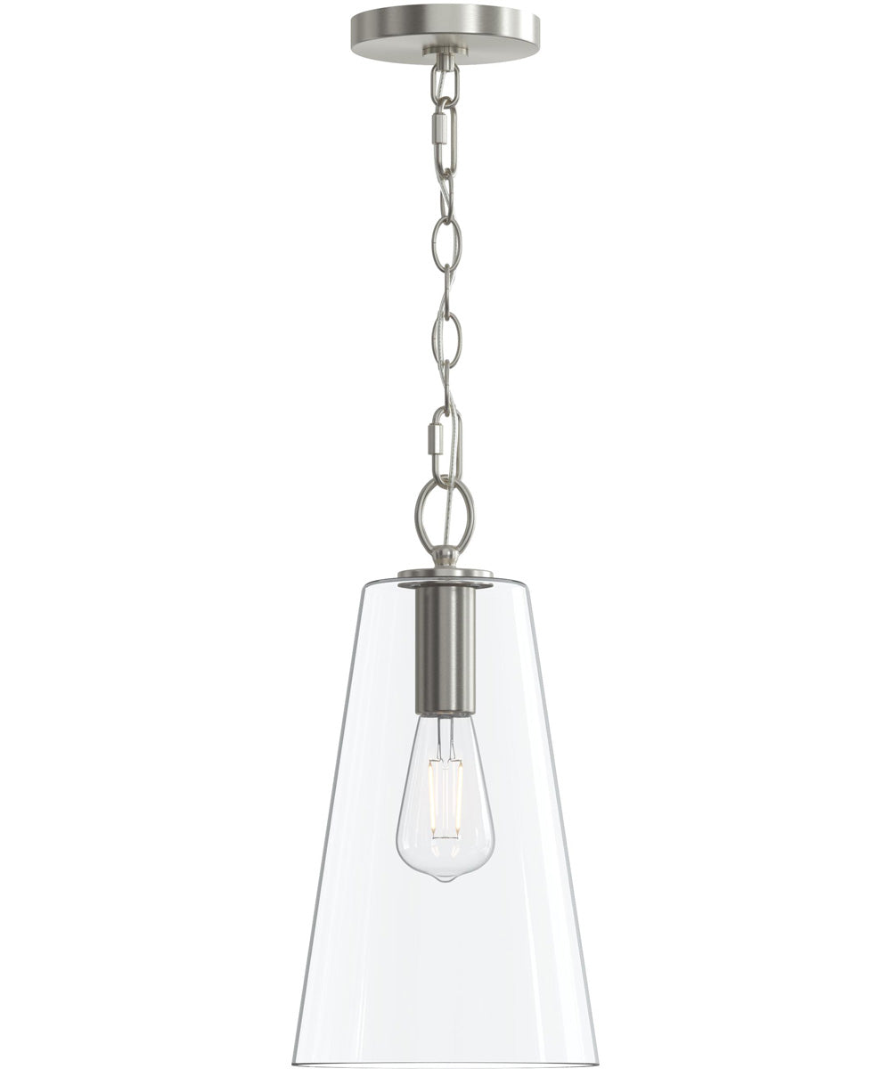 Jheni 1-Light Pendant with Clear Glass Shade Brushed Nickel