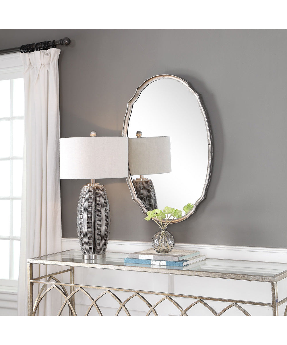 24x36" Wall Mirror in Hammered Silver