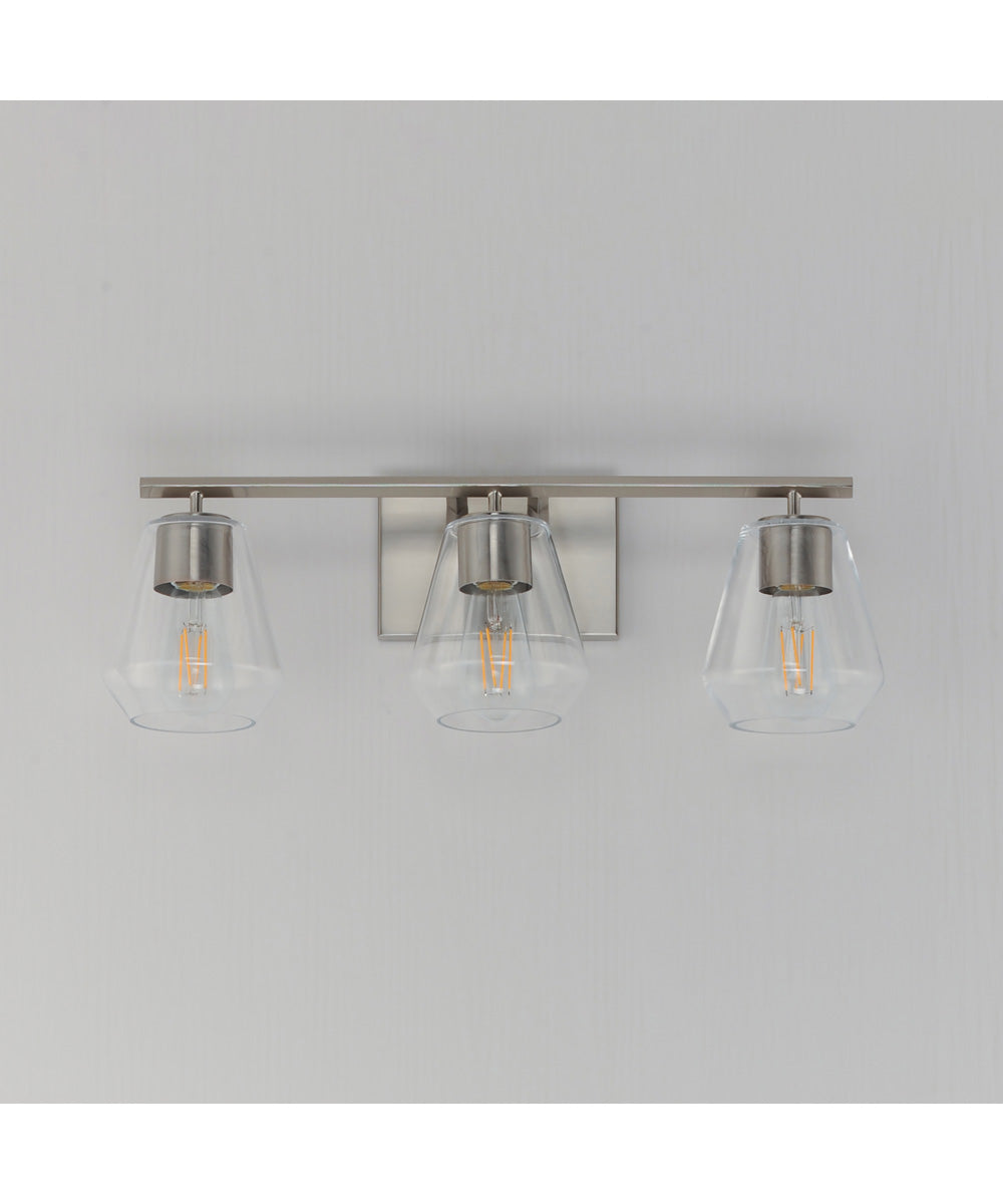 Geode 3-Light Bath Vanity Satin Nickel