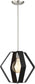 10"W Zen 1-Light Pendant Matte Black / Brushed Nickel