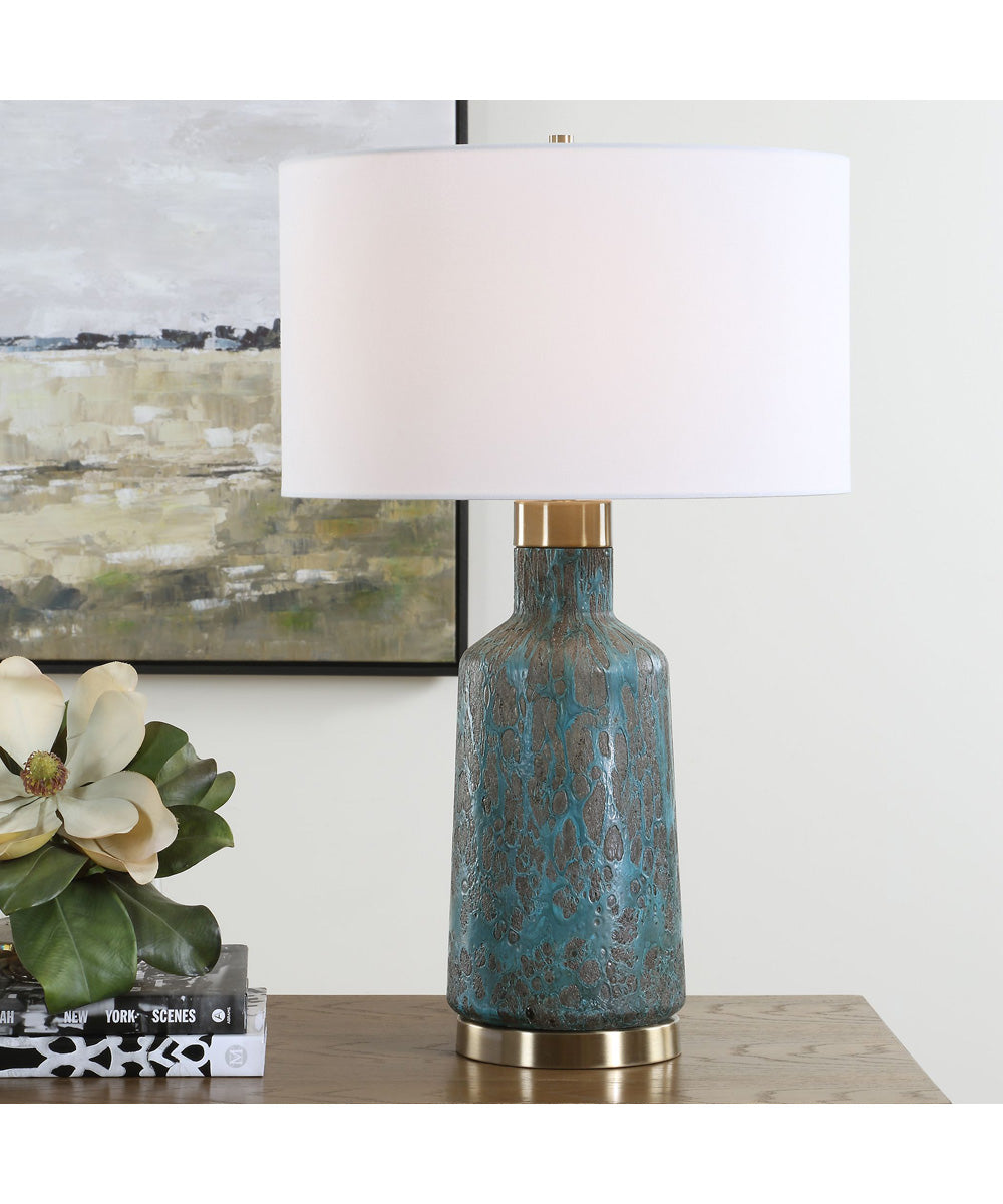 Dauphine Cracked Teal Table Lamp