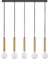 Bobbie 5-Light Large Five Light Linear Chandelier in Lacquered Brass
